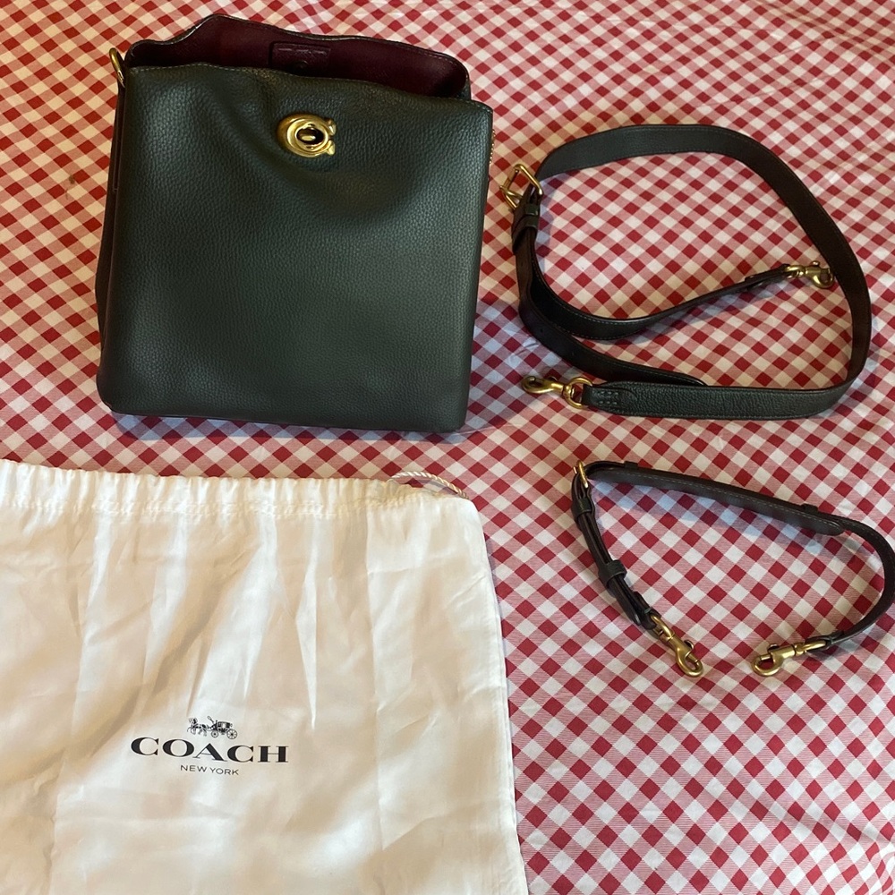 Coach Willow Dark Green Leather Shoulder Bag/crossbody